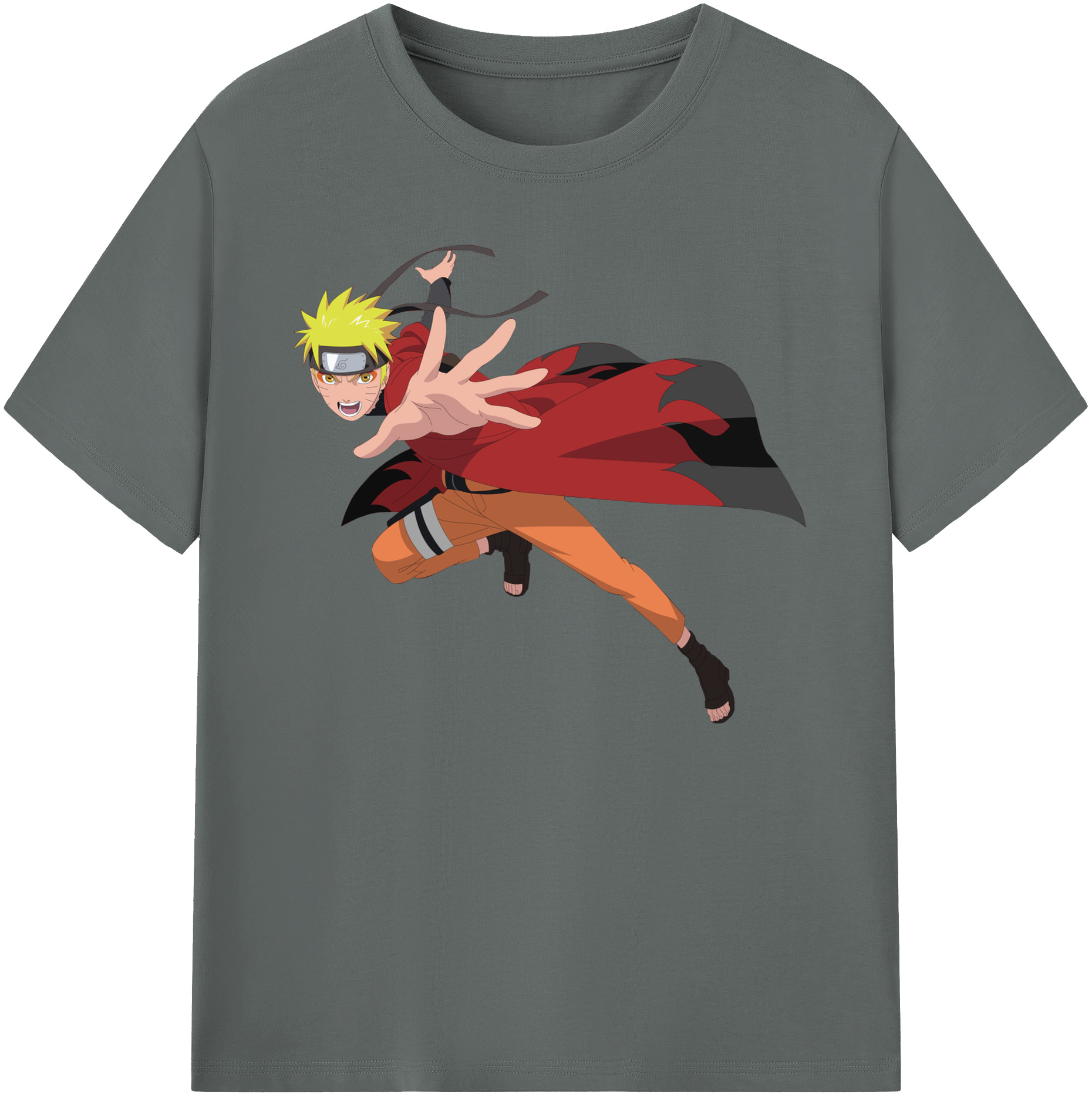 （画像用） NARUTO -ナルト- うずまき ナルト Uzumaki Naruto 綿100％ メンズ半袖Tシャツ｜肌触りやわらか＆通気性
